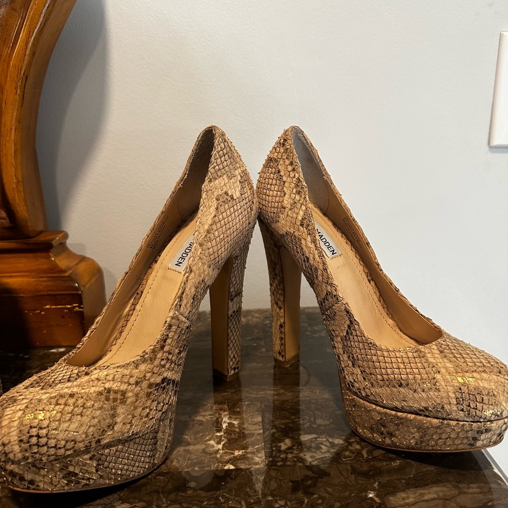 Steve Madden lightly used snake skin design